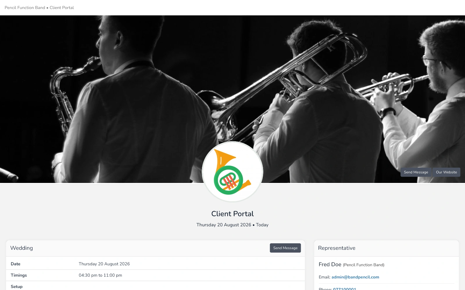 Give clients a professional event dashboard.