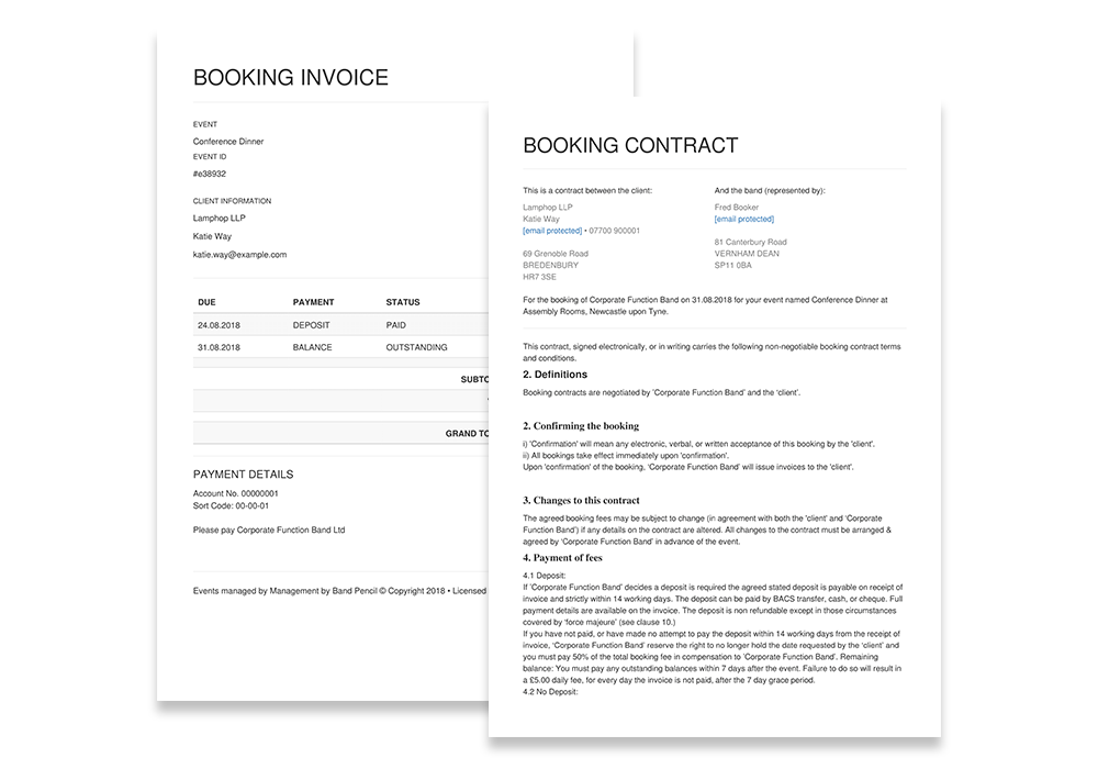 Live Music Booking Contract Example